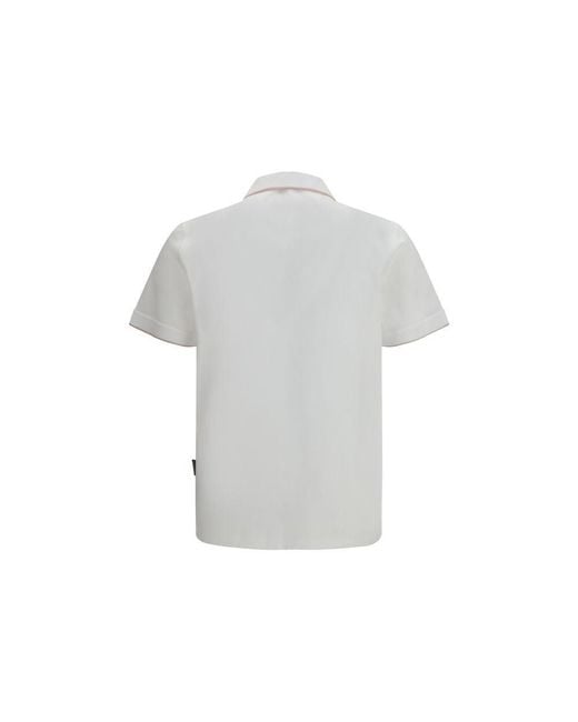 Moorer Gray White Cotton Polo Shirt for men