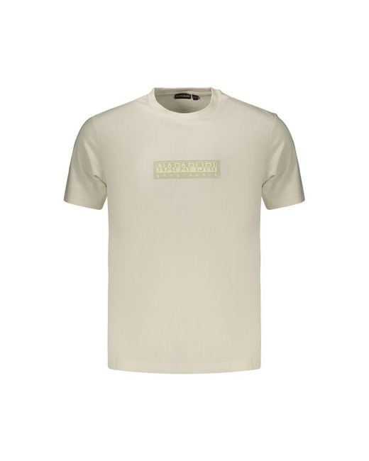 Napapijri Natural White Cotton Men's T for men