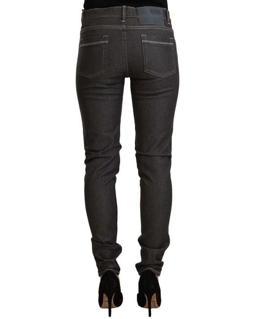 Acht Black Low Waist Skinny Denim Slim Fit Jeans Cotton