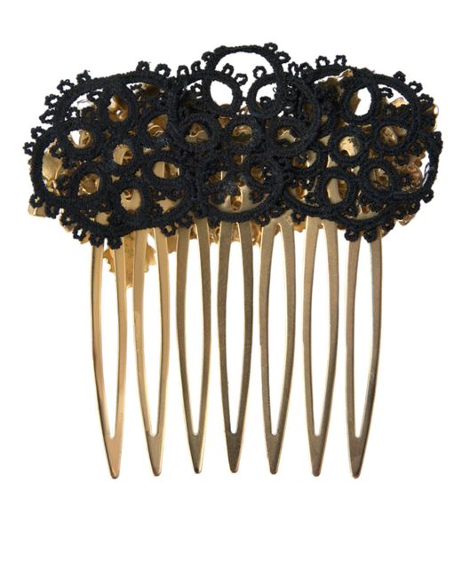Dolce & Gabbana Metallic Brass Crystal Lady Bug Hair Comb
