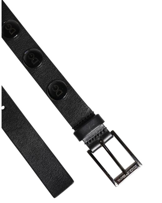Dolce & Gabbana Black Leather Belt With Metal Buckle for men