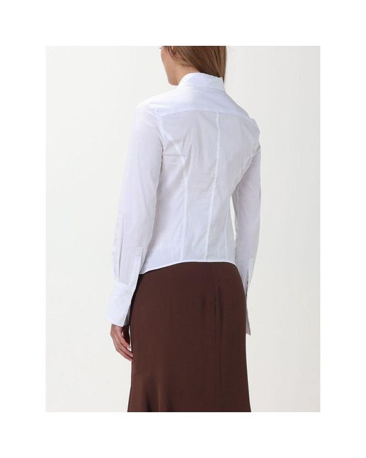 Pinko White Cotton Dress Shirt