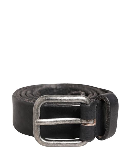 Daniele Alessandrini Men Black Leather Metal Buckle Belt for men