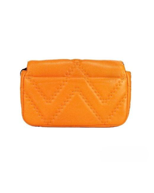 Marc Jacobs Orange The J Mini Scorched Quilted Leather Convertible Shoulder Bag