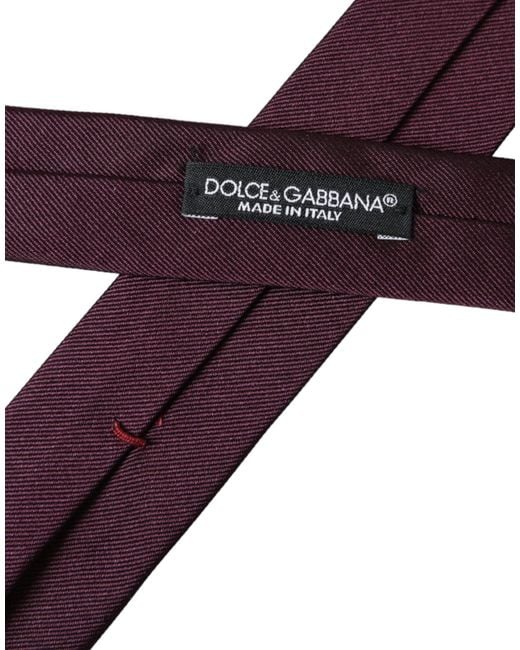 Dolce & Gabbana Purple Solid 100% Silk Adjustable Tie for men