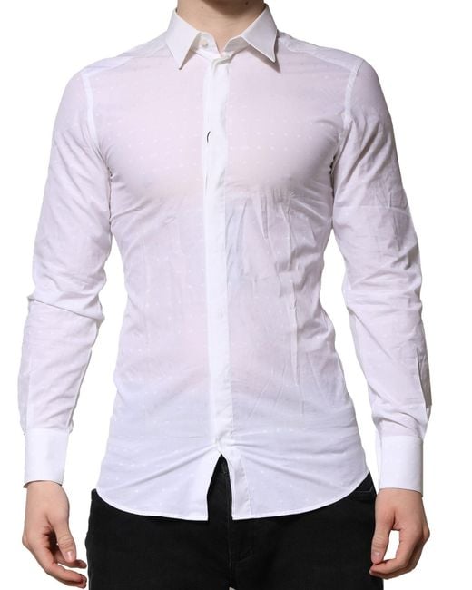 Dolce & Gabbana Purple Long Sleeves Dress Formal Shirt for men