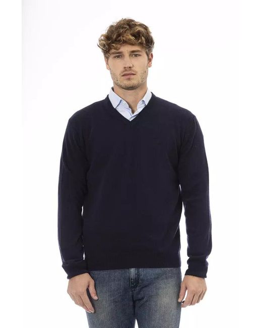 Sergio Tacchini Blue Wool Sweater for men