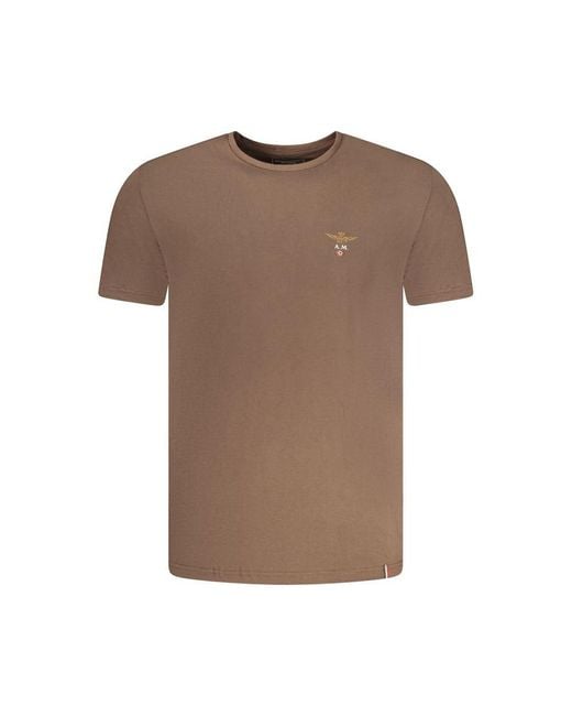 Aeronautica Militare Brown Cotton T-Shirt for men