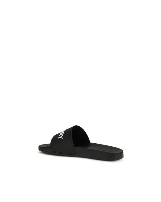 Burberry Black Rubber Slippers