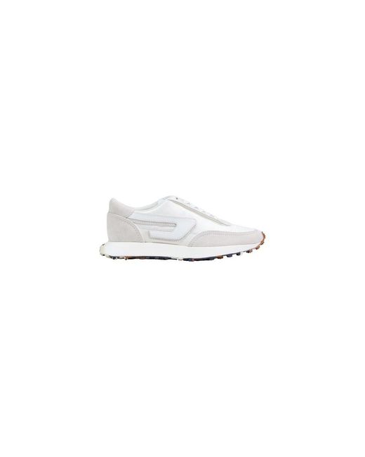 DIESEL White Leather Athletic Sneakers