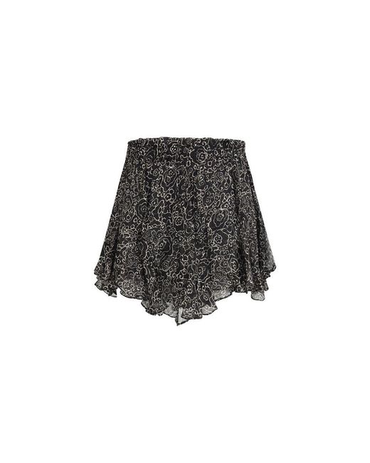 Isabel Marant Gray Black Viscose Bermuda Shorts