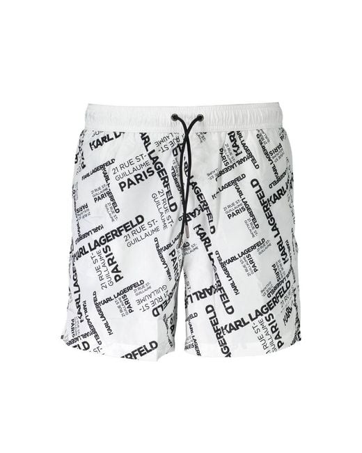 Karl Lagerfeld White Polyester Swim Boxer for men