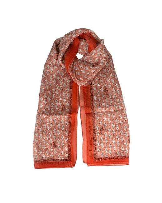 Borbonese Red Silk Scarf
