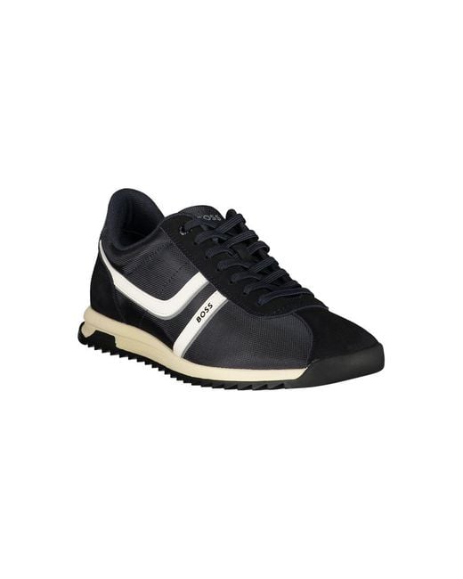 Boss Black Blue Polyurethane Men's Sneaker for men