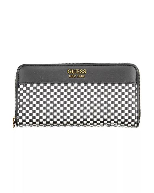 Guess Sleek Black Polyethylene Wallet With Contrasting Details