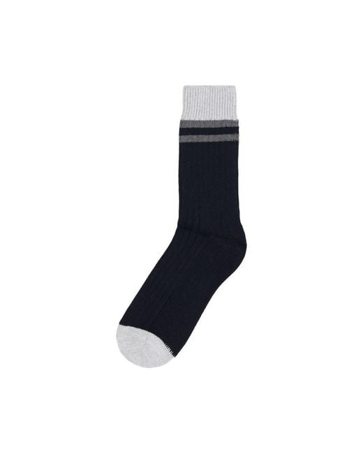 Brunello Cucinelli Blue Cotton Socks for men