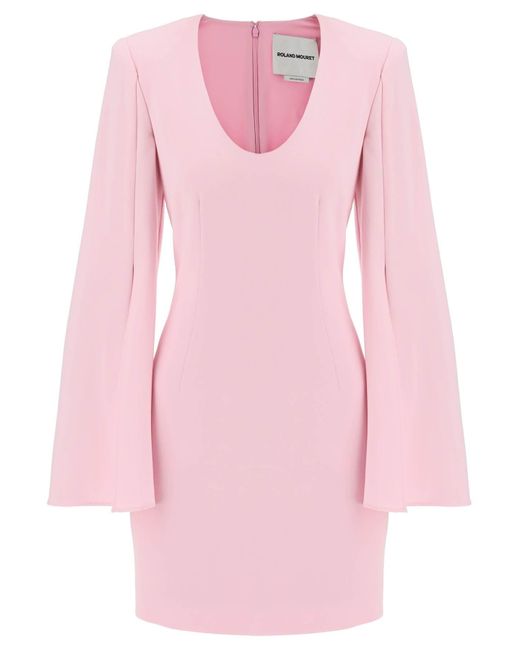 Roland Mouret Pink "Mini Dress With Cape Sleeves"