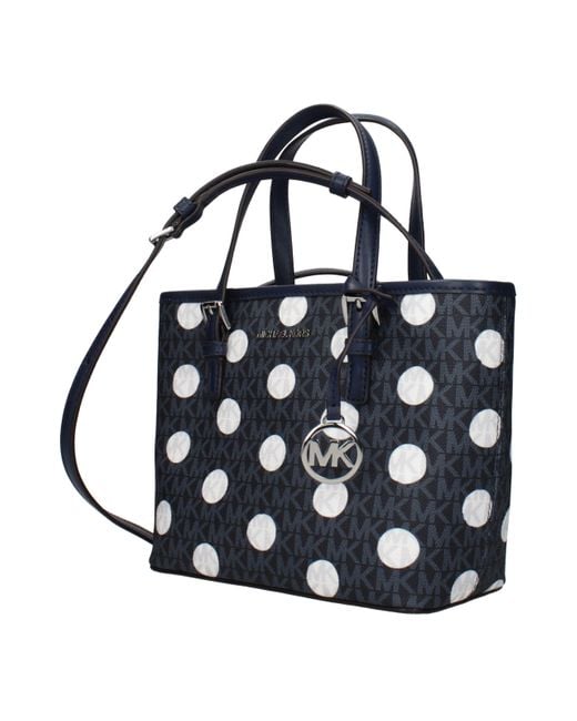 Michael Kors Blue Jet Set Travel Handbag Fabric