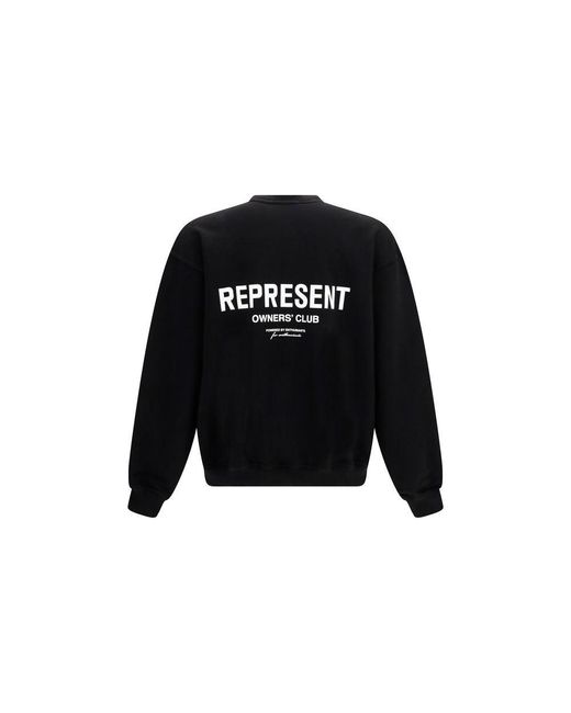 Represent Black Cotton Sweatshirt for men