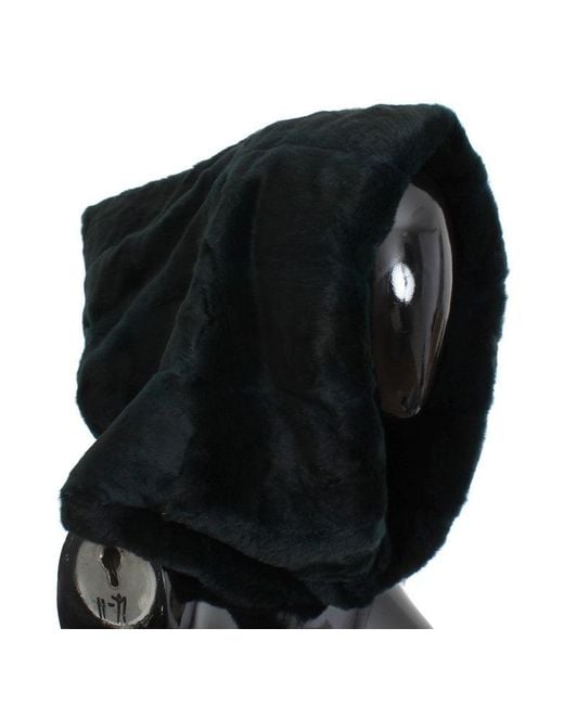 Dolce & Gabbana Black Exclusive Weasel Fur Hooded Scarf