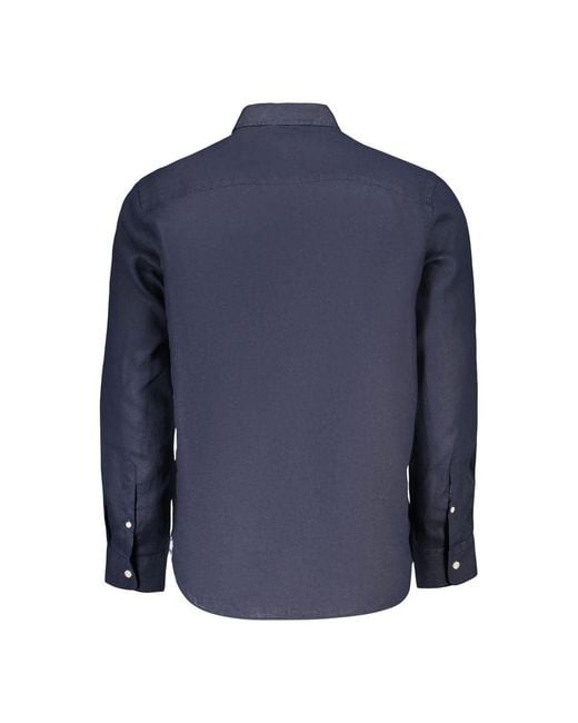 North Sails Blue Linen Men's Shirt for men
