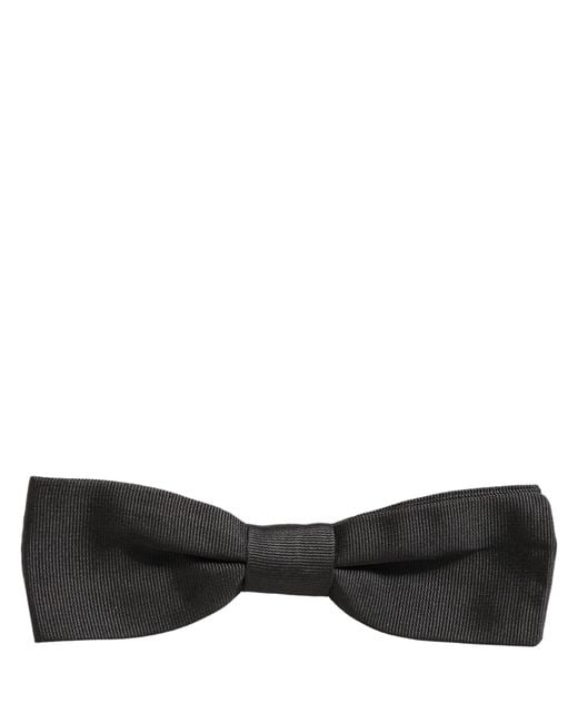 Dolce & Gabbana Men Black 100% Cotton Adjustable Neck Papillon Bow Tie for men
