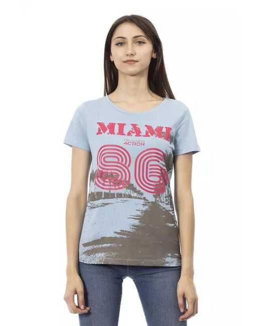 TRUSSARDI ACTION Light Blue Cotton T