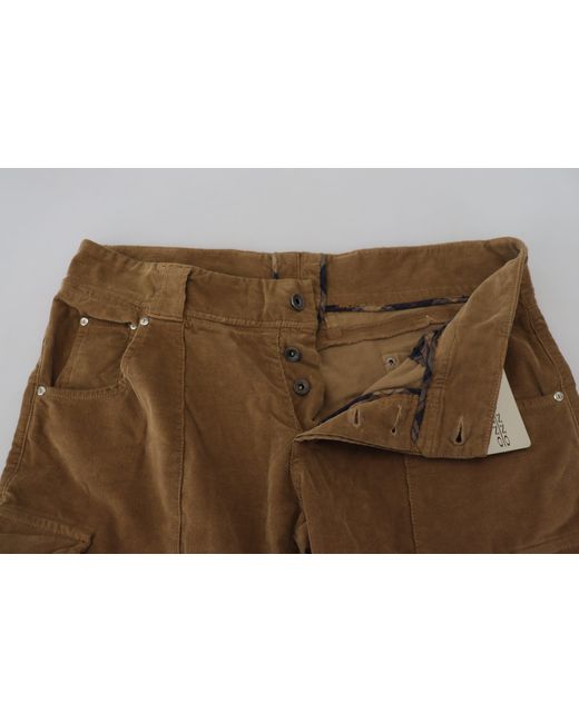 Ermanno Scervino Brown Chic Corduroy Cargo Pants for men