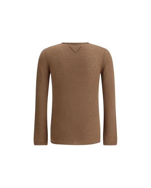 Prada Brown Cashmere Sweater for men