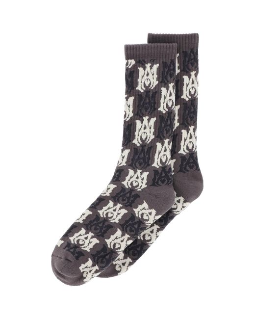 Amiri Black Socks With Ma Pattern for men