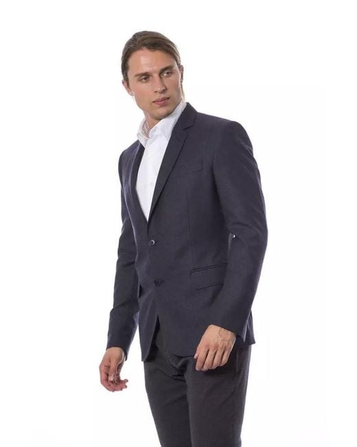 Verri Blue Virgin Wool Blazer for men