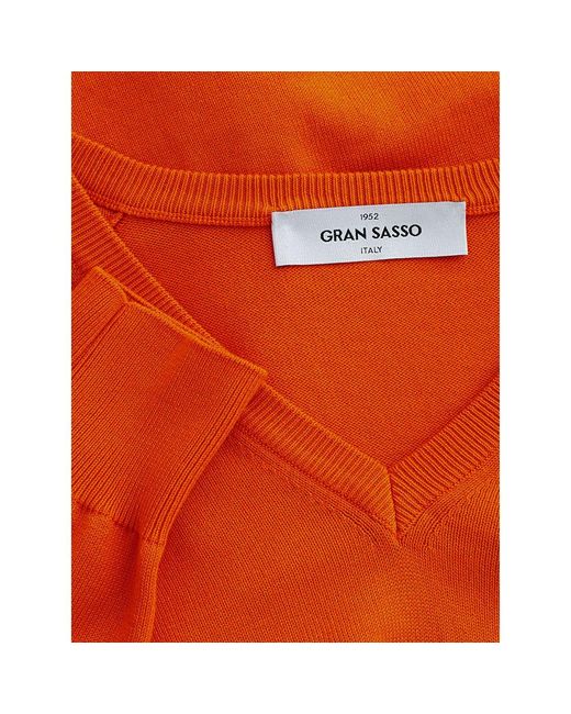 Gran Sasso Orange Cotton Sweater for men