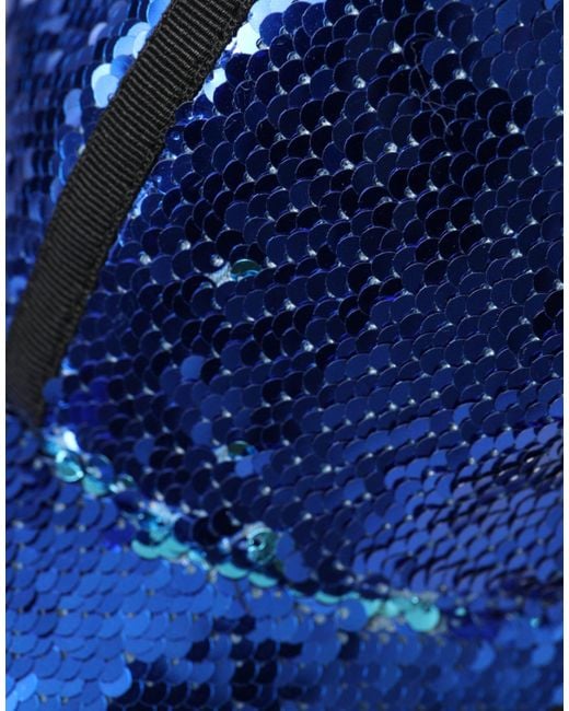 Dolce & Gabbana Blue Royal Sequin Baseball Hat for men