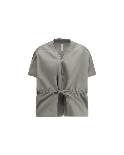 Rick Owens Gray Bicolor Polyester Sleveless Jacket