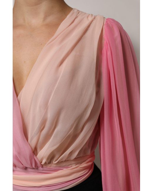 Dolce & Gabbana Red Pink Plunging V for men