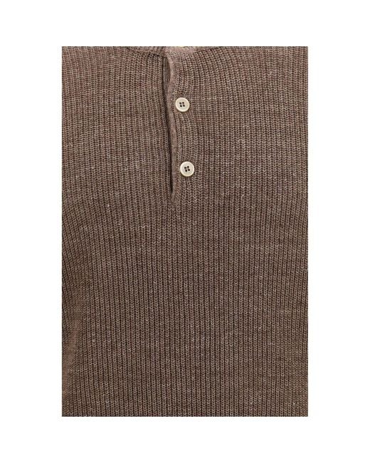 Brunello Cucinelli Brown Linen Sweatshirt for men