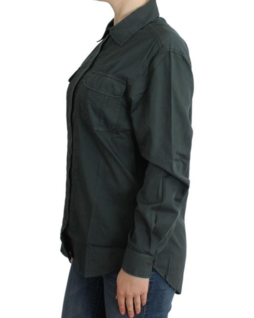 Roberto Cavalli Gray Elegant Cotton Button Down Shirt