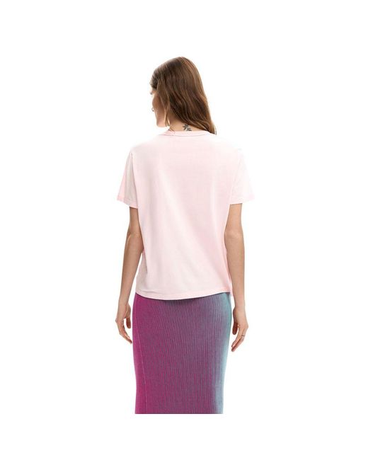 Desigual Pink Cotton T-Shirt