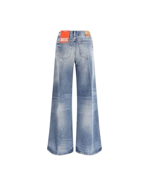 DIESEL Blue Cotton Bootcut Jeans
