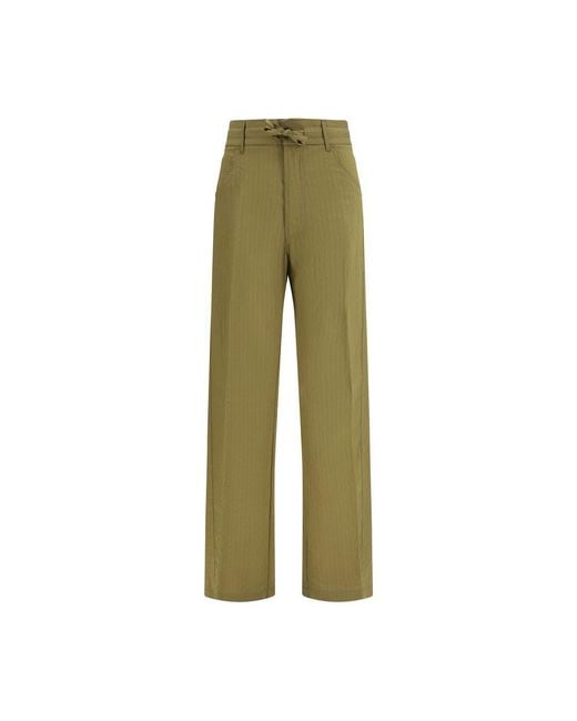 DARKPARK Green Bicolor Modal Casual Pants