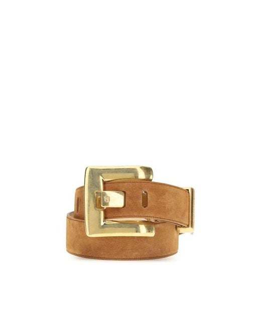 Balmain Natural Brown Calf Leather Bos Taurus Regular Belt