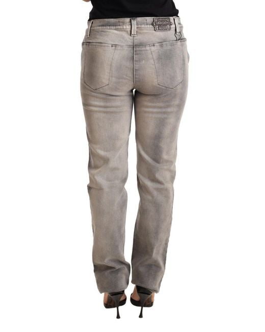 Ermanno Scervino Gray Chic Washed Low Waist Skinny Jeans