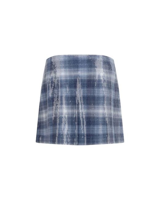 Pinko Blue Polyester Mini Skirt