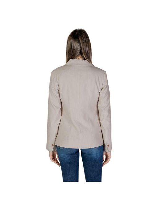 ONLY Gray Beige Recycled Polyester Suits & Blazer