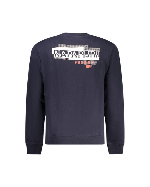 Napapijri Blue Cotton Sweater for men