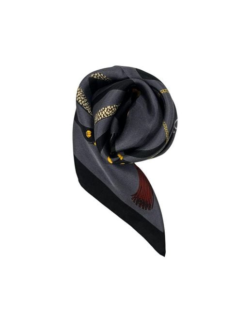 Borbonese Black Silk Scarf
