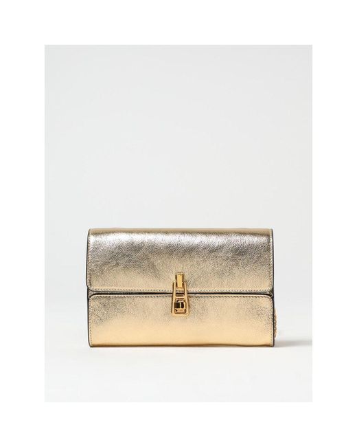 Coccinelle Natural Gold Leather Shoulder Bag