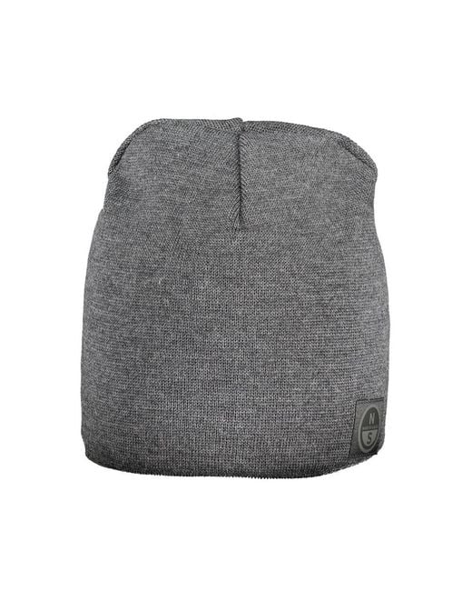 North Sails Gray Grigio Wool Men Cap for men