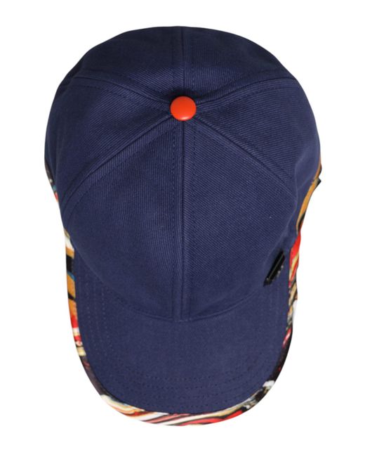 Dolce & Gabbana Blue Cotton 6 Panels Baseball Cap for men