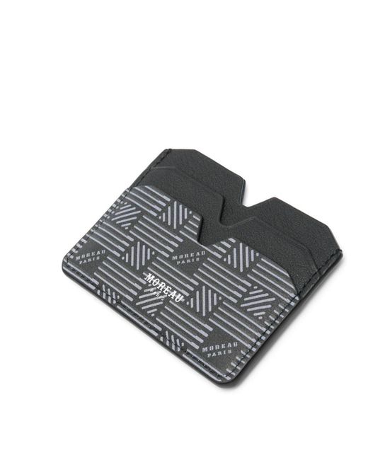 Moreau Black Logo-Stamp Leather Card Holder